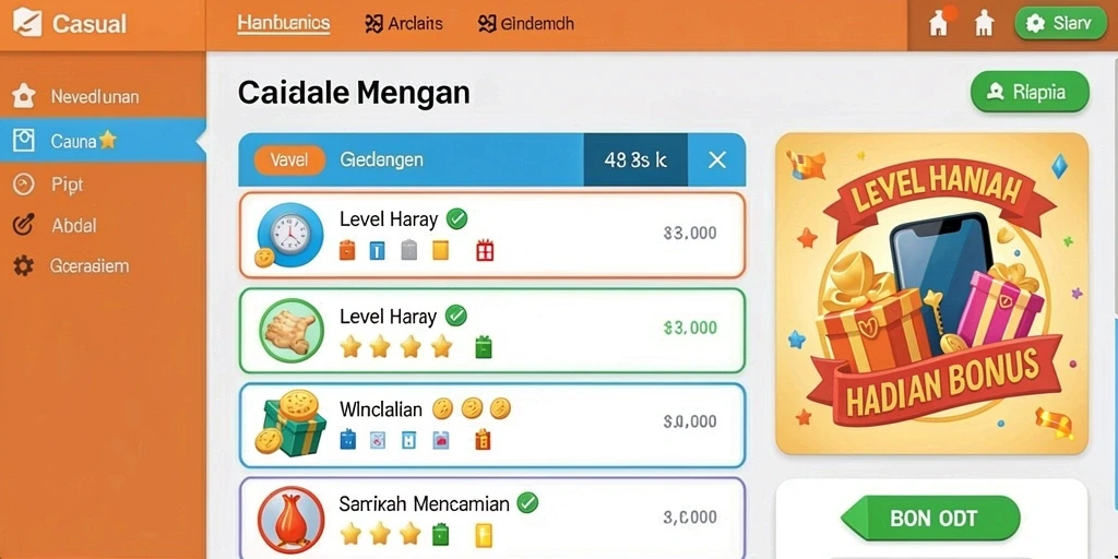 Bonus menarik yang tersedia setiap hari untuk pengguna.